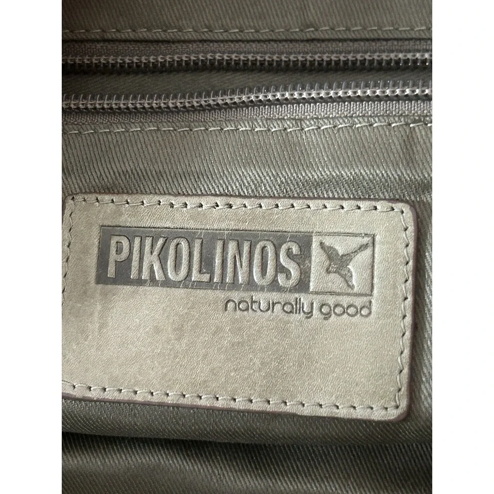 Pikolinos hobo-style leather shoulder bag Sundial Pattern Marfil Artisanal Boho
